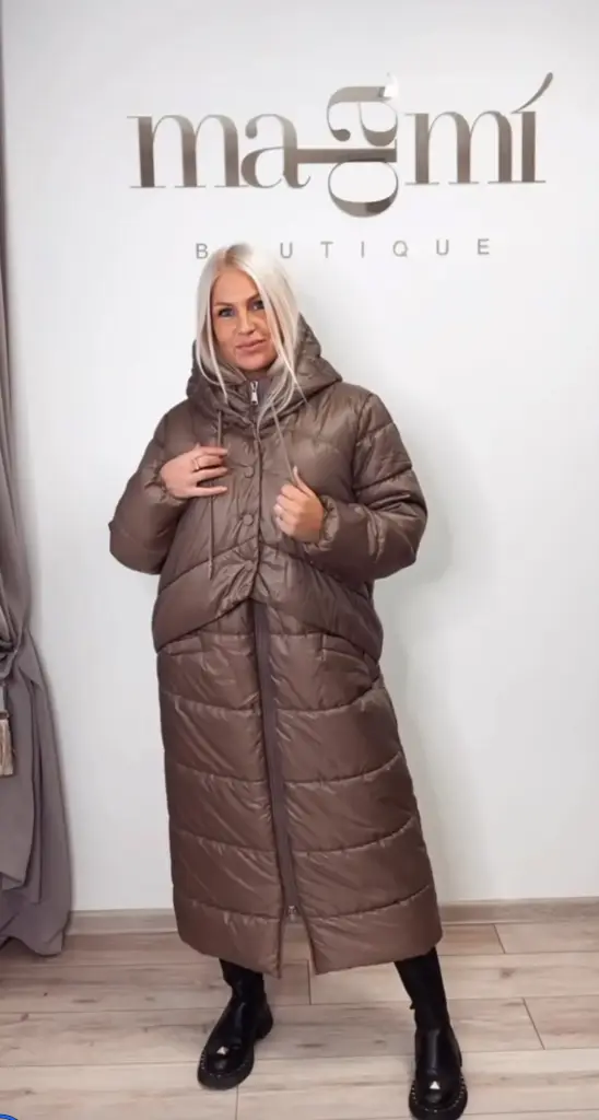 Ilgas rudas stilingas paltas 2314