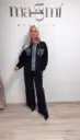 Kostiumas dekoruotas džinsu, stilingas