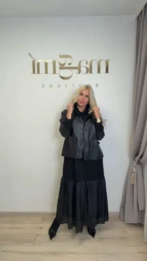 Suknelė + odinis švarkas